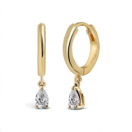 Drop Stone Hoop Earrings, Lina